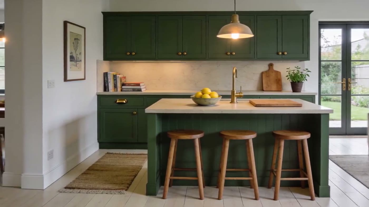 A frame from a walkthrough film with the checked features marked
