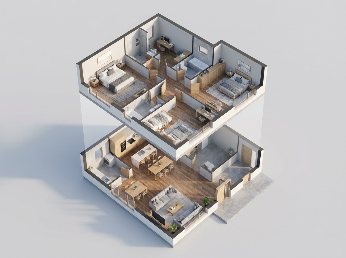 Multi-floor stacked plan
