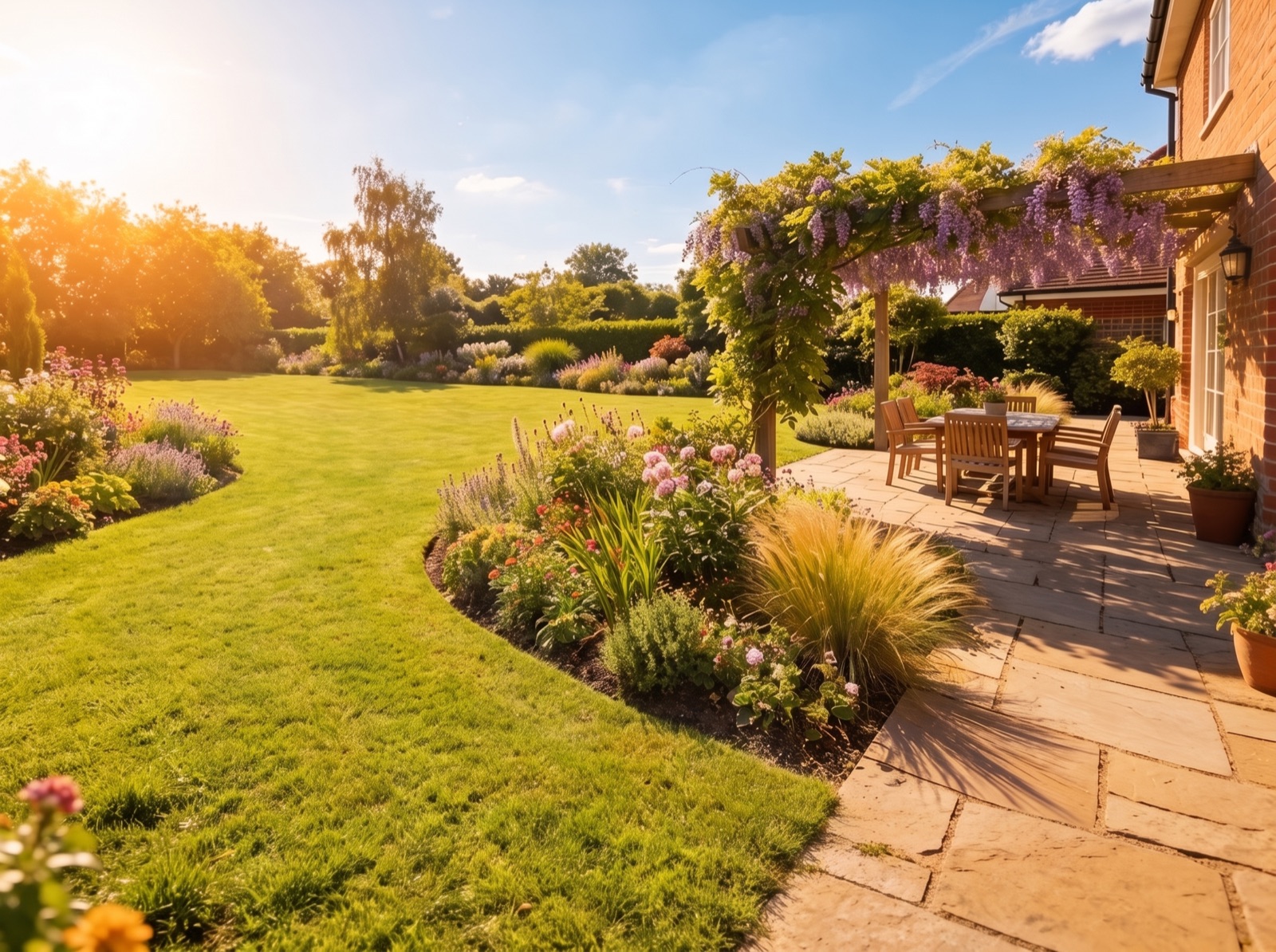 The same garden, empty